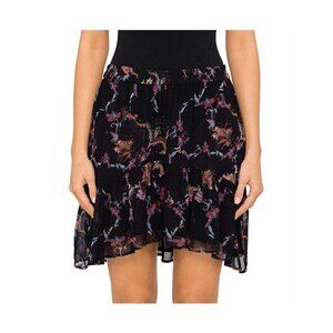 IRO NWT Lilie Mini Skirt Black Pink Rufflle Printed Floral 38 6